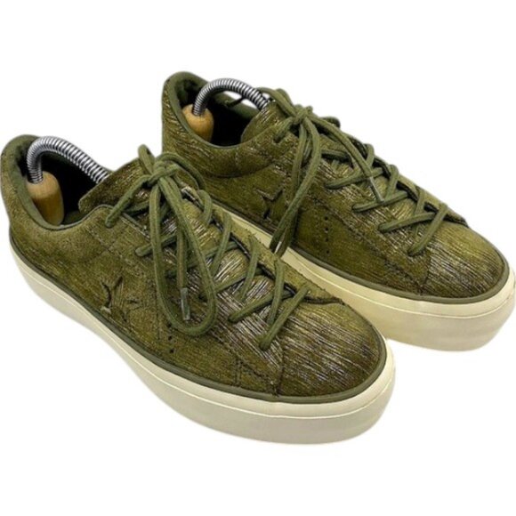 Converse One Star army green platform sneakers size 6 - Picture 3 of 7